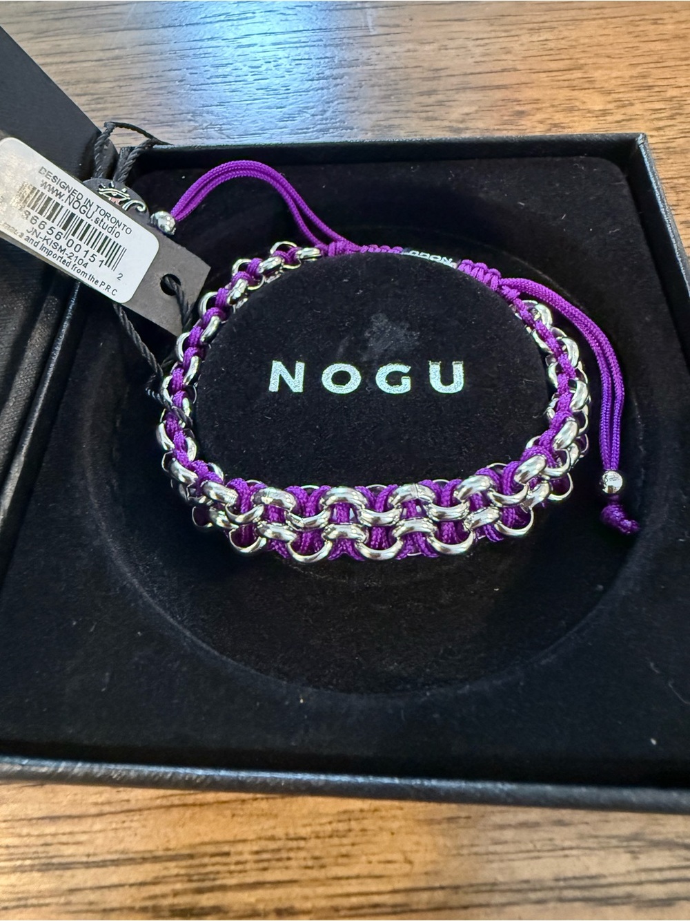 NOGU Purple Chain-Accent Adjustable Bracelet